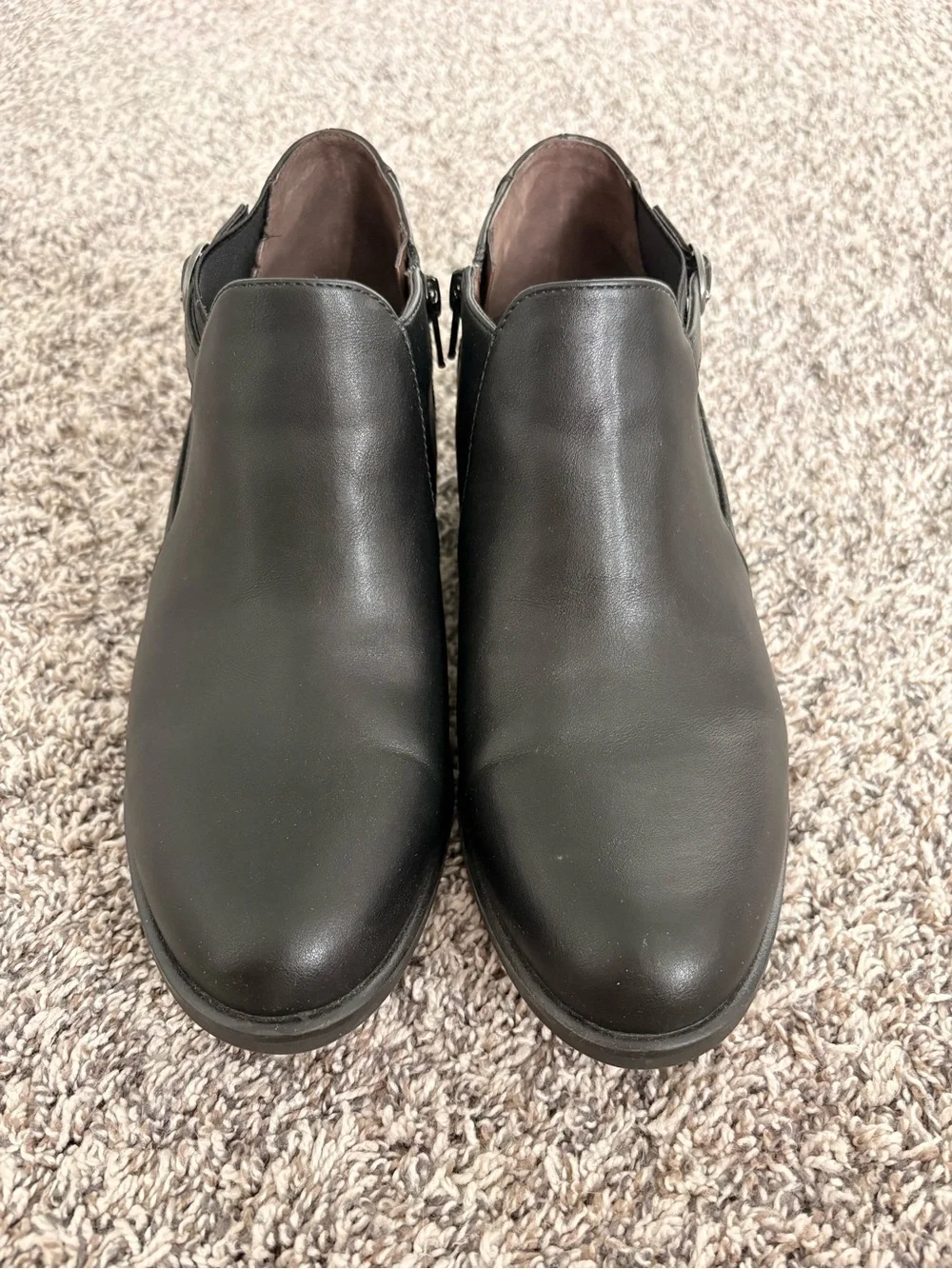 Women’s Black Leather Slip-On Shoes